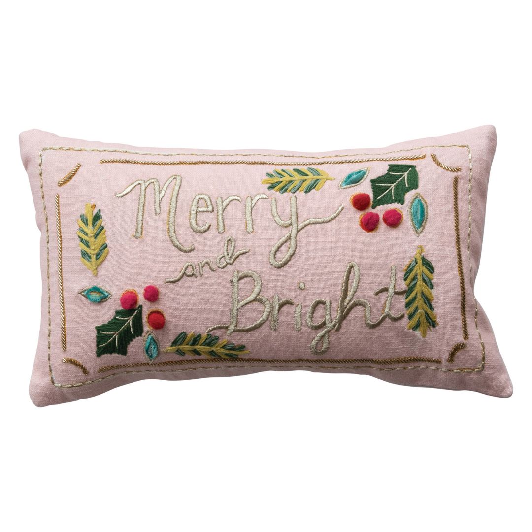 Holiday Cotton Slub Lumbar Pillow