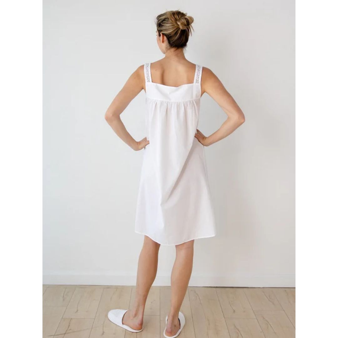 Joy White Cotton Nightgown