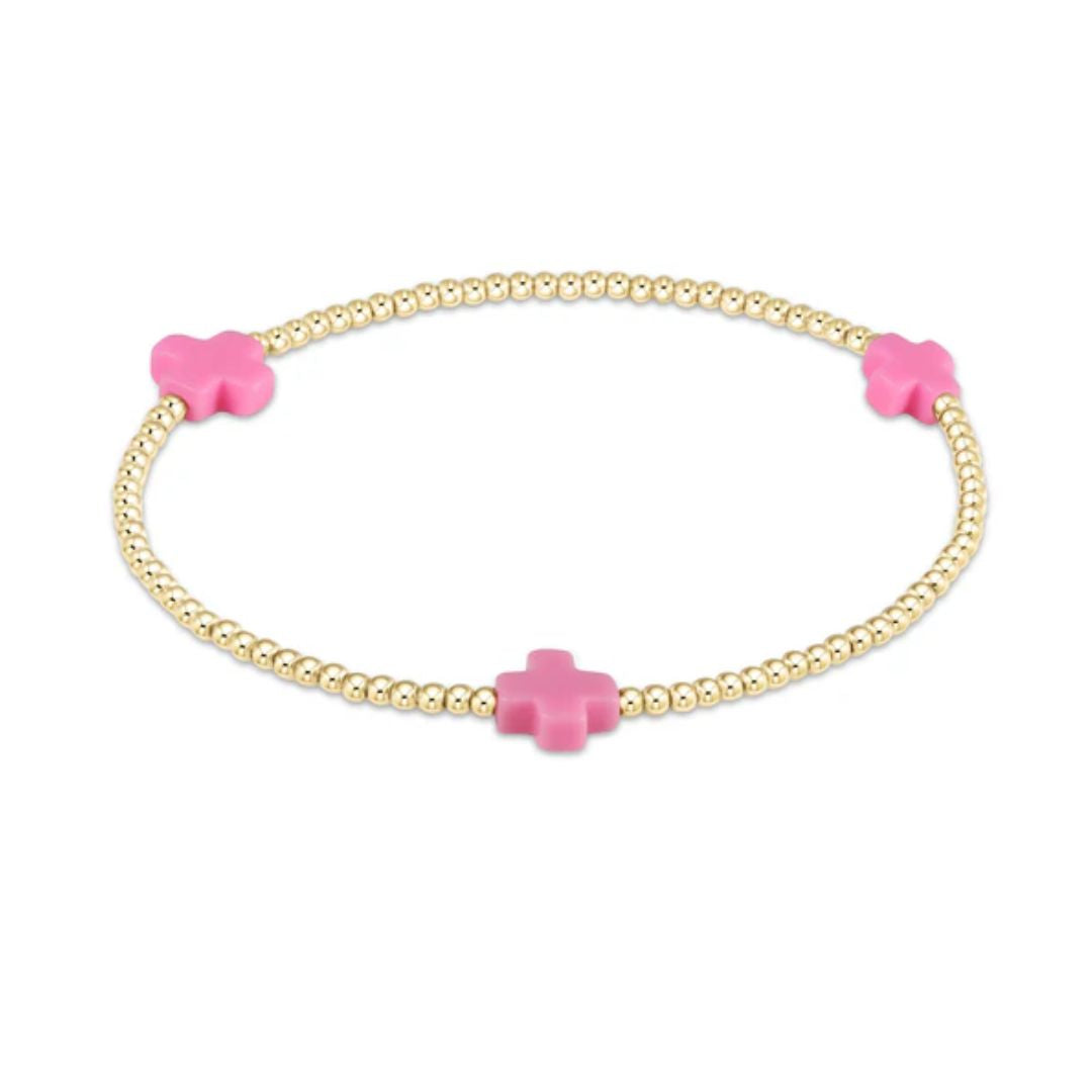 E Newton Signature Cross Color Gold Bracelet