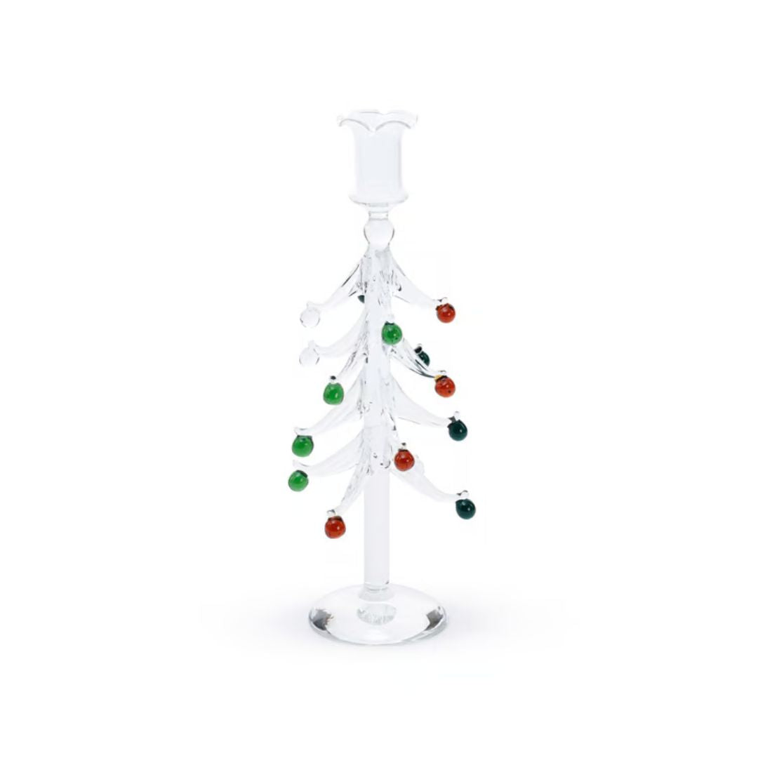 Holiday Tree Glass Taper Holder