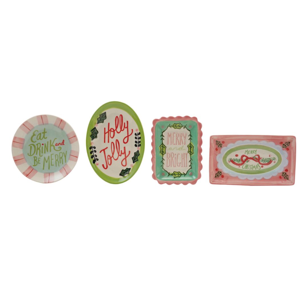 Stoneware Dish with Holiday Saying