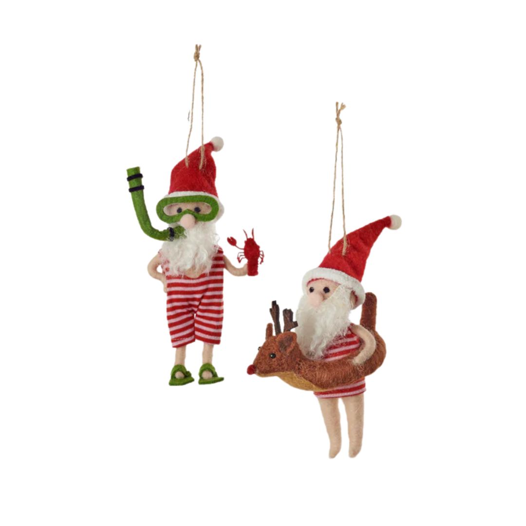 Swimming Santa Ornament