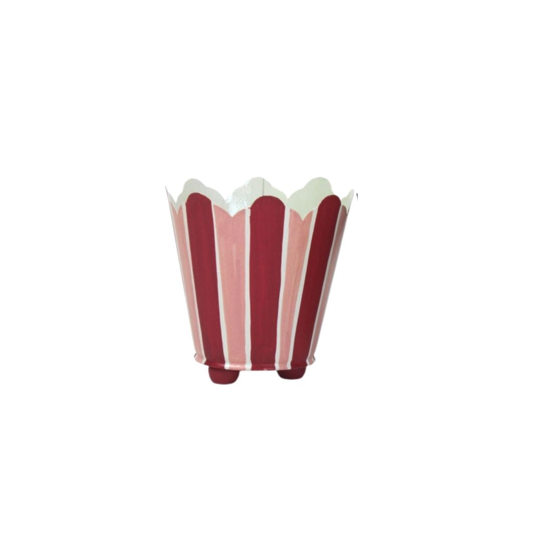 Striped Scalloped Cachepot