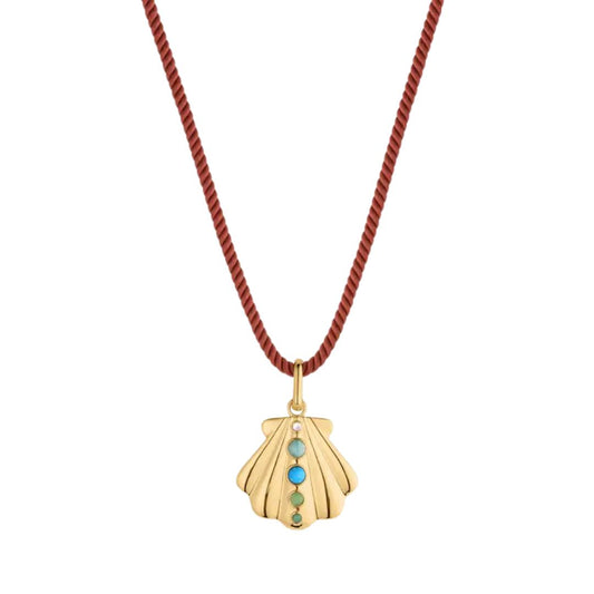 Maris Enamel Shell Cord Necklace