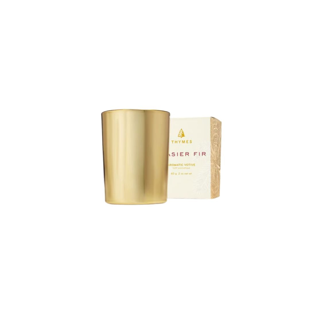 Frasier Fir Gilded Gold Votive Candle