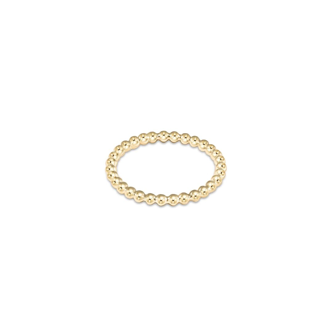 E Newton Classic Gold Bead Ring