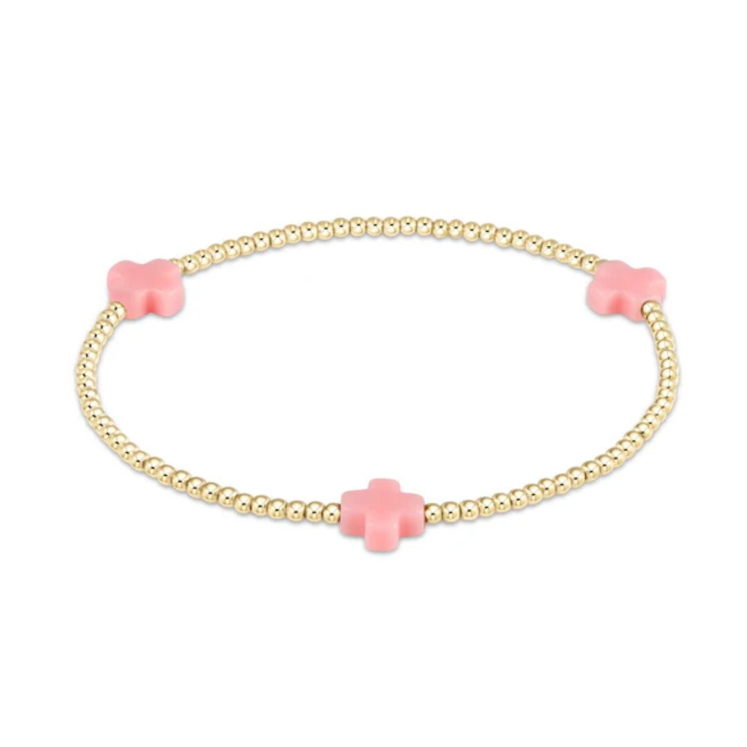 E Newton Signature Cross Color Gold Bracelet