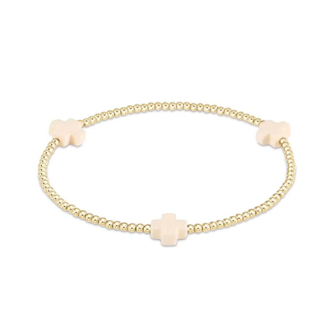 E Newton Signature Cross Color Gold Bracelet