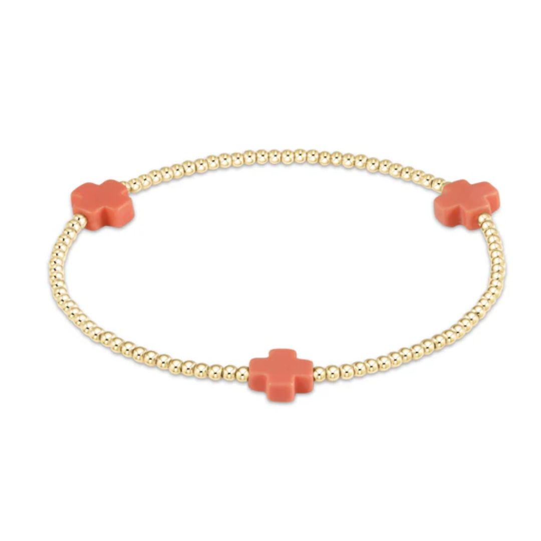 E Newton Signature Cross Color Gold Bracelet