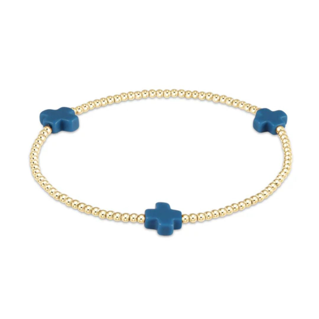 E Newton Signature Cross Color Gold Bracelet