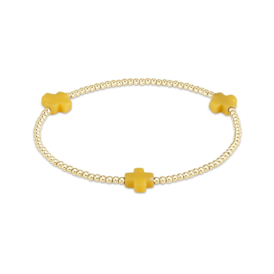 E Newton Signature Cross Color Gold Bracelet