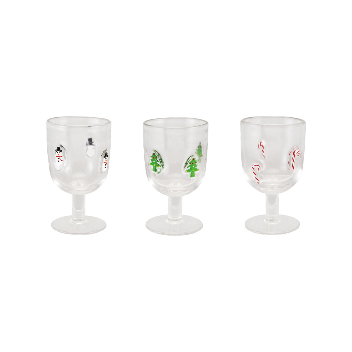 10 oz. Stemmed Wine Glass with Embedded Holiday Icons, 3 Styles